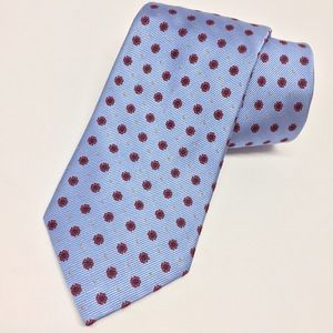 J Crew Silk Tie Powder Blue Red Dot 3.25 X 58"